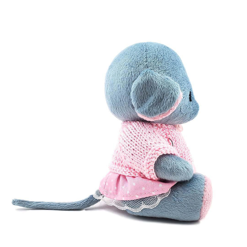 Plush - Gray Mouse in Pink Dress and Pink Cardigan by Frank and Bubby