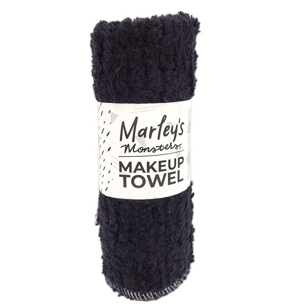 Makeup Towel - Washable Black Cotton Chenille by Marley’s Monsters