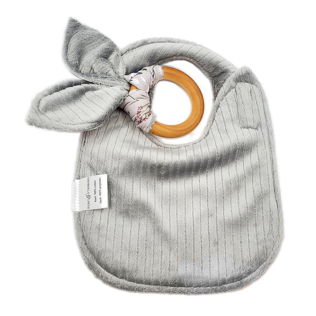 Gift Set - Wildflowers on Gray Bib and Teething Ring by Port and Starbird