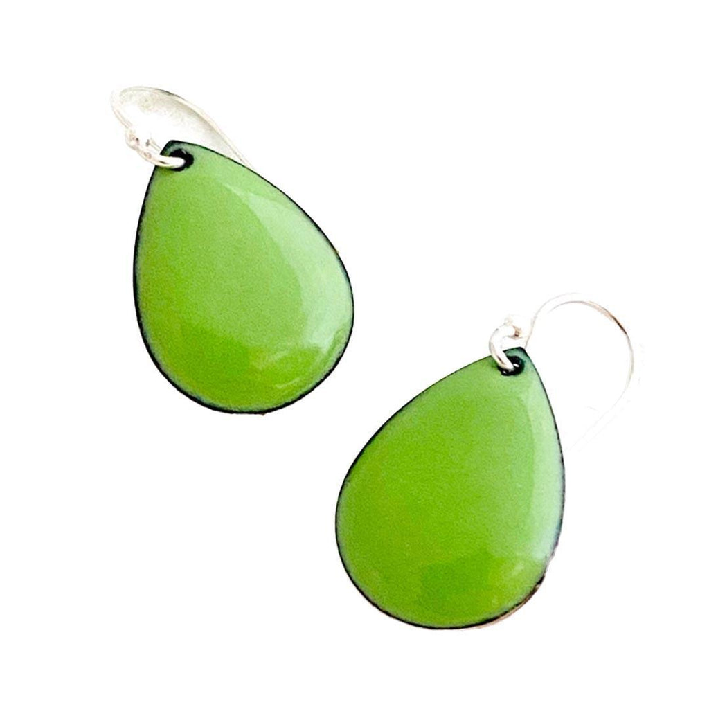 Earrings - Small Teardrop (Spring Green) by Magpie Mouse Studios
