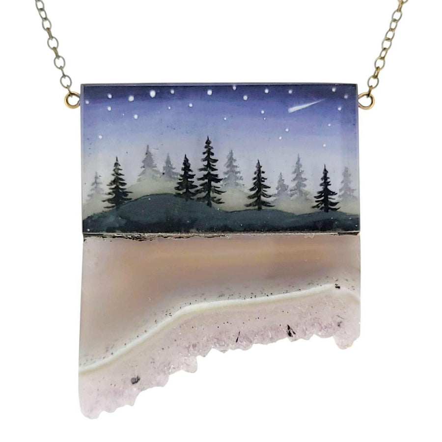 Necklace - Deep Woods Crystal (Gunmetal) by Fernworks, image 8 of 8