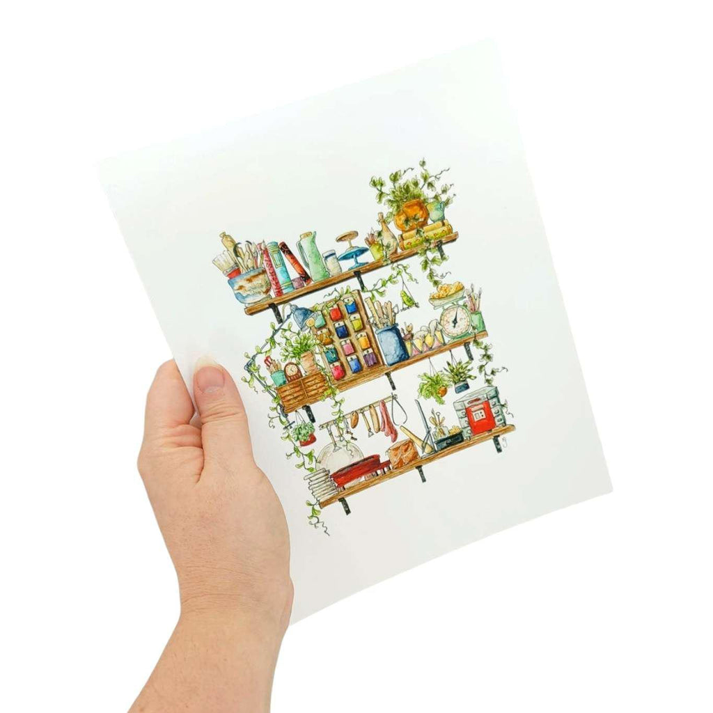 Art Print - 8x10 - The Potter's Shelves by Lizzy Gass