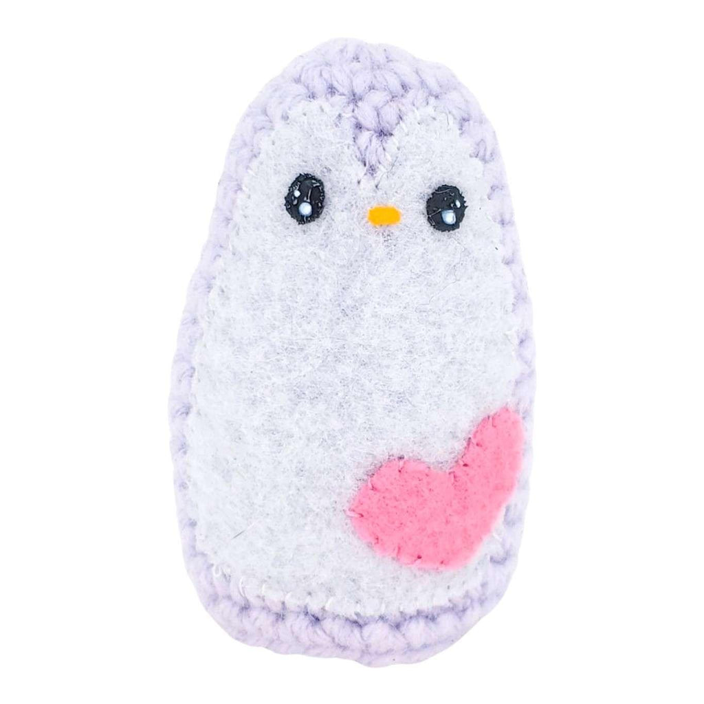Plush Toy - Small Penguin (Light Purple with Pink Heart) by Moyo Workshop
