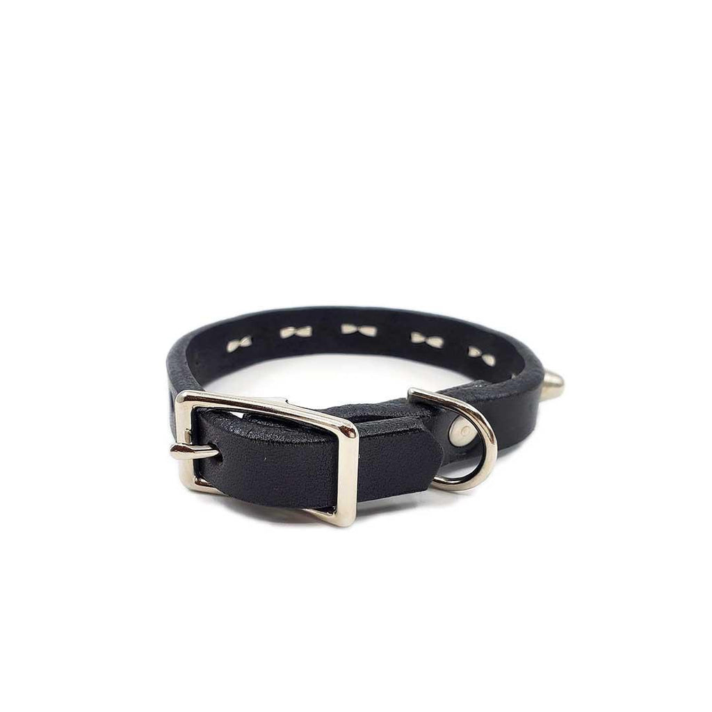 Dog Collar - XS - Black with Silver Spikes by Greenbelts