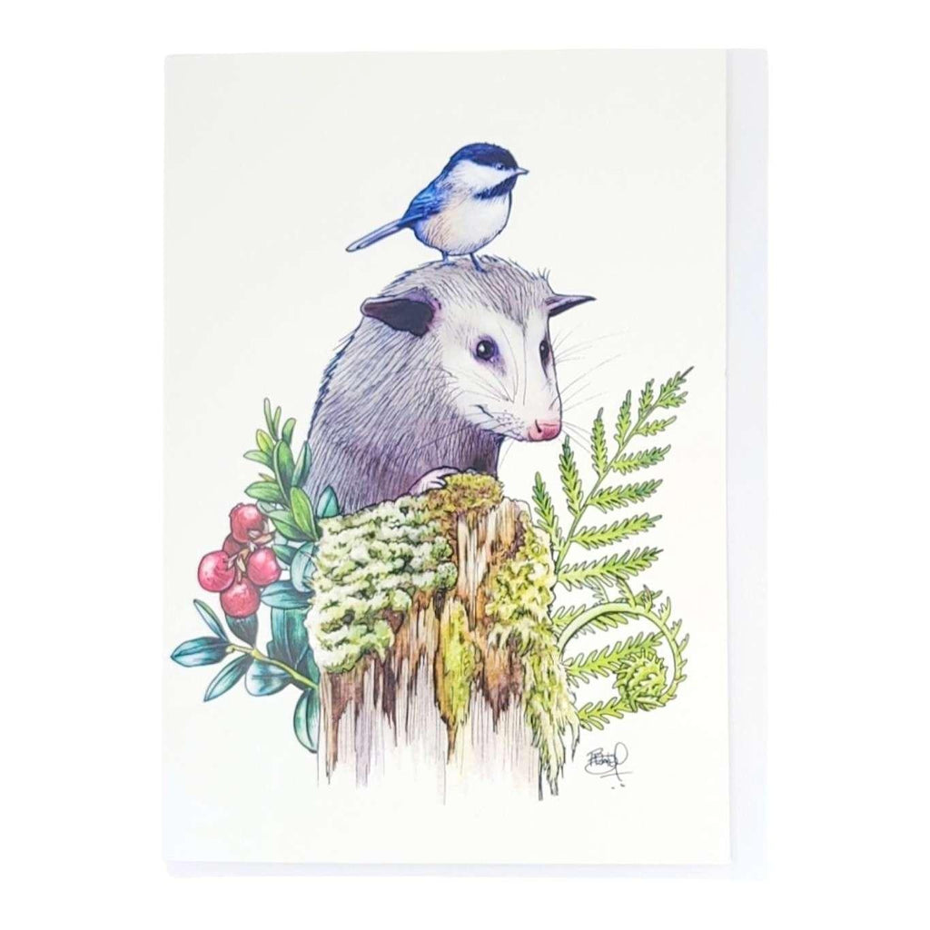 Card - All Occasion - Possum and Chickadee by Shawn Braley