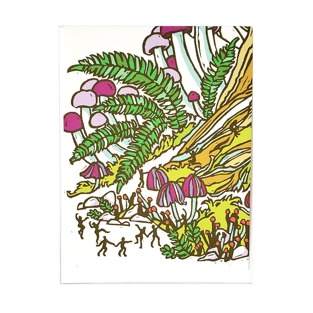 Card - All Occasion - Mushrooms Dance In The Forest by Little Green