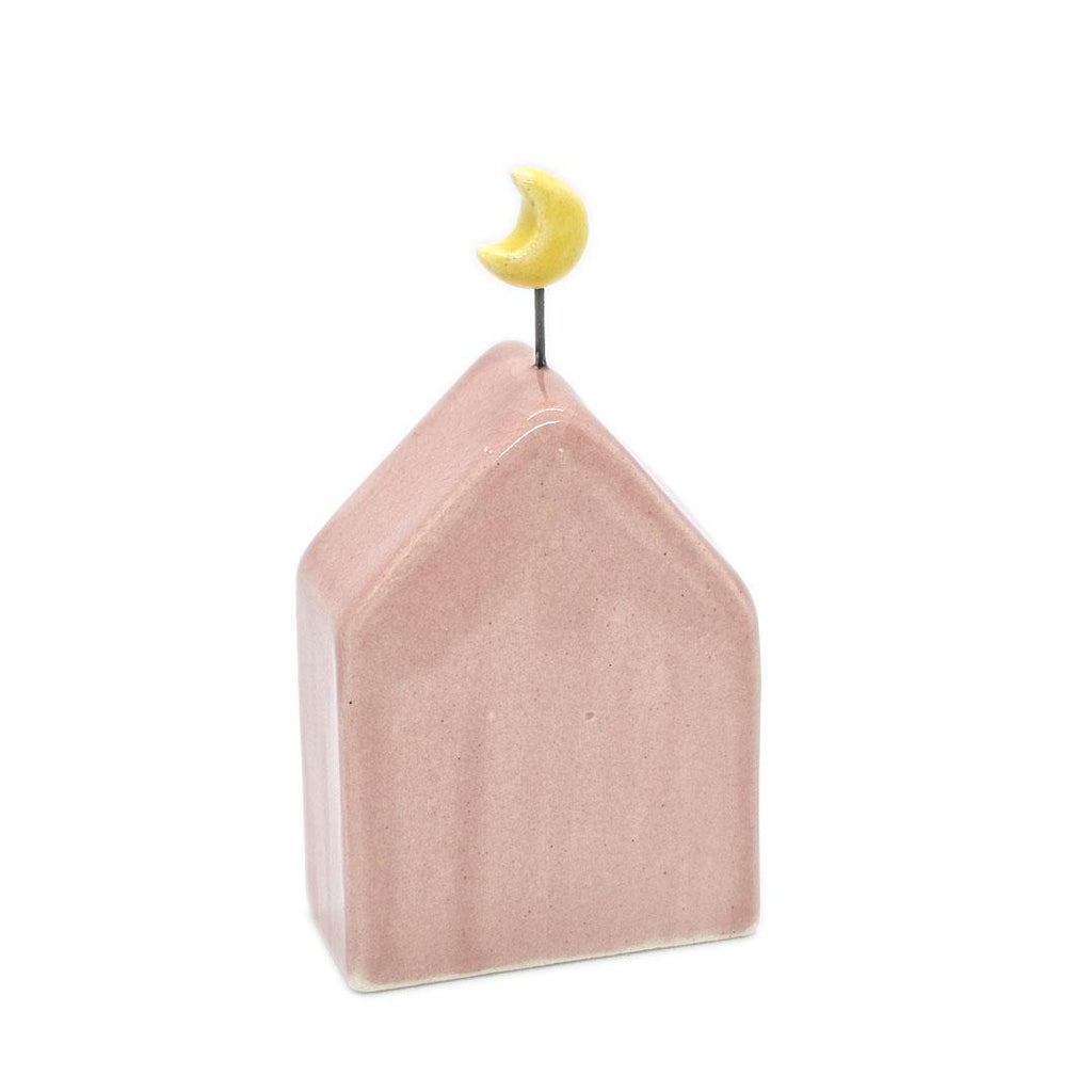 Tiny Pottery House - Light Pink with Moon by Tasha McKelvey