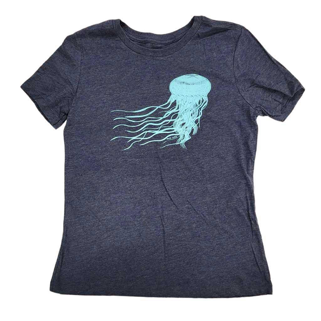 Adult Relaxed Fit - Jellyfish Heather Navy Tee (S - 3X) by Slow Loris