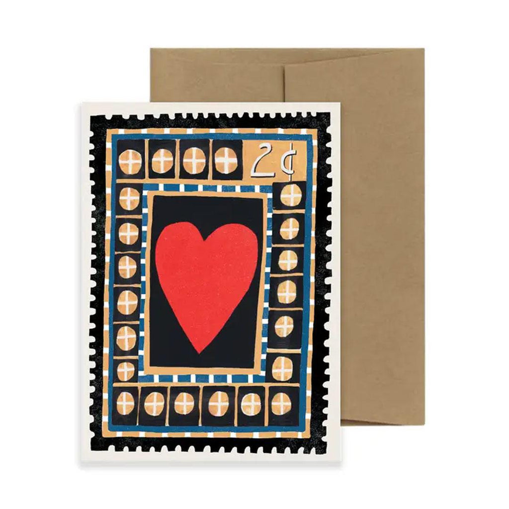 Card - Love & Friends - Vintage-Style Heart Stamp by Isatopia
