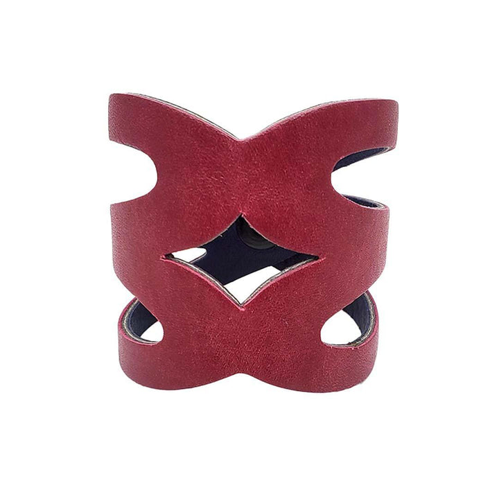 Cuff - Valentine Reversible (Cranberry Red and Violet Ink) by Oliotto