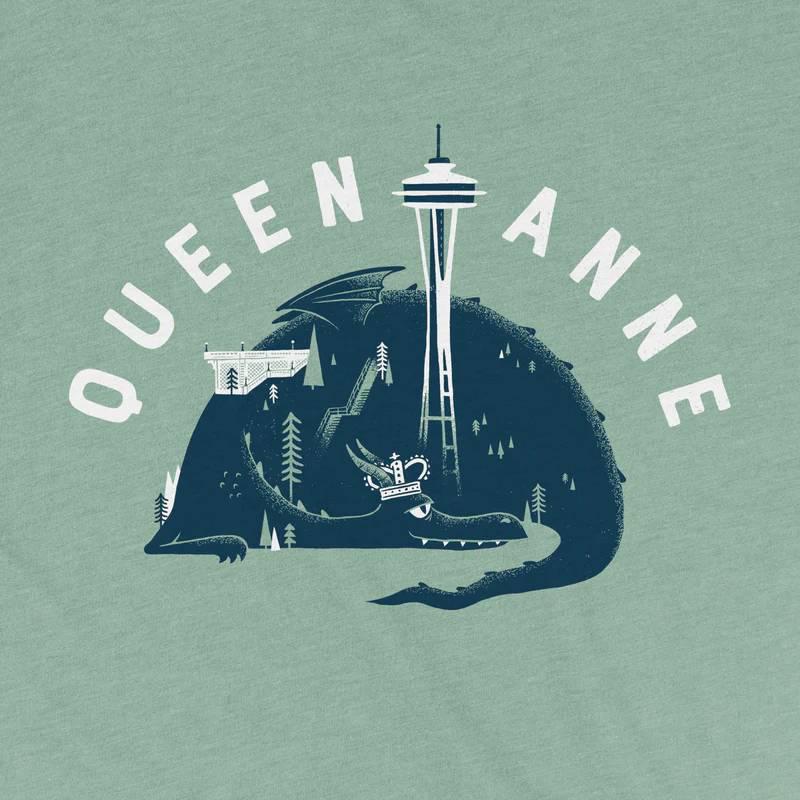 Adult Crew Neck - Queen Anne Heather Dusty Sage Tee (XS - XL) by Factory 43