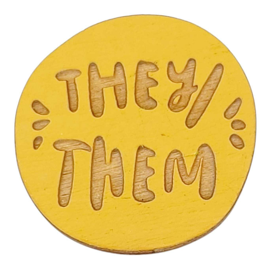 Pronoun Pins - They/Them (Assorted Colors) by SnowMade