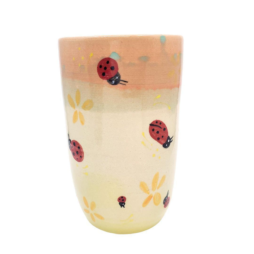 Tall Tumbler - 12 oz - Little Red Ladybugs by Dwadlings