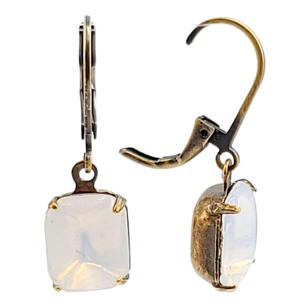 Earrings - Whites and Clears - Brass Vintage Rhinestone Dangles (Assorted Styles) by Christine Stoll | Altered Relics