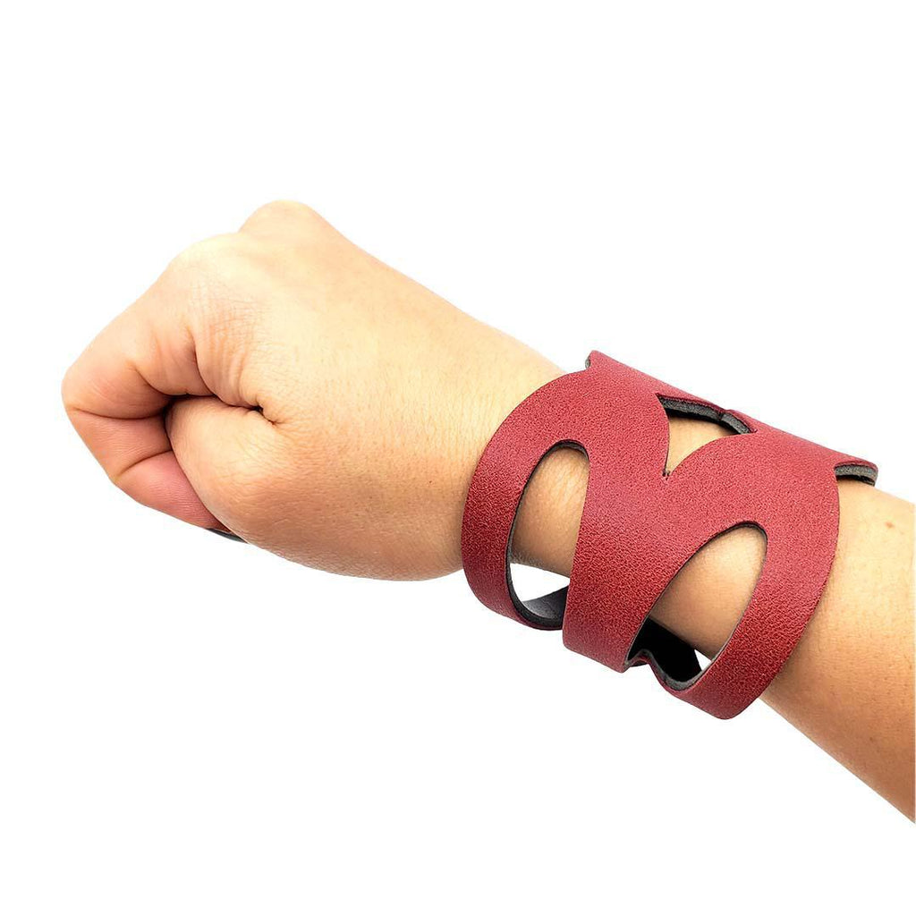 Cuff - Valentine Reversible (Cranberry Red & Black) by Oliotto