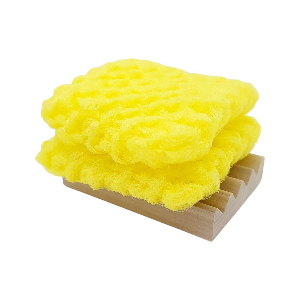 Scrubbies - Set of 2 with Wooden Dish (Yellow) by Dot and Army