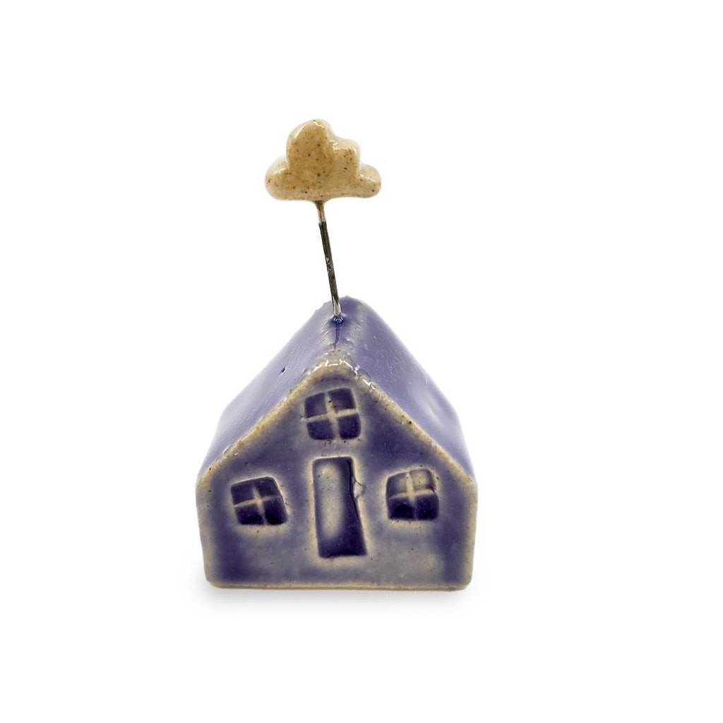 Tiny Pottery House - Purple with Cloud (Light or Dark) by Tasha McKelvey