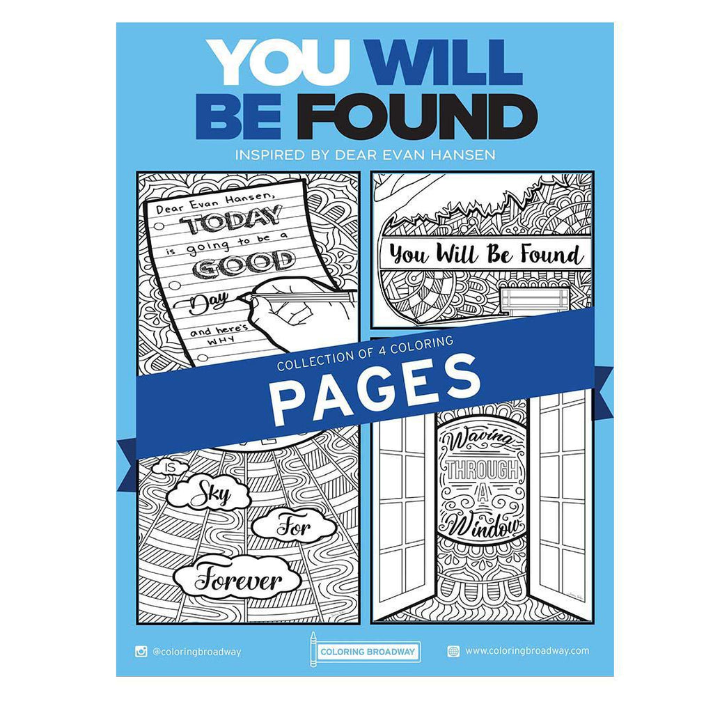 Coloring - You'll Be Found (Pages or Postcards) by Coloring Broadway