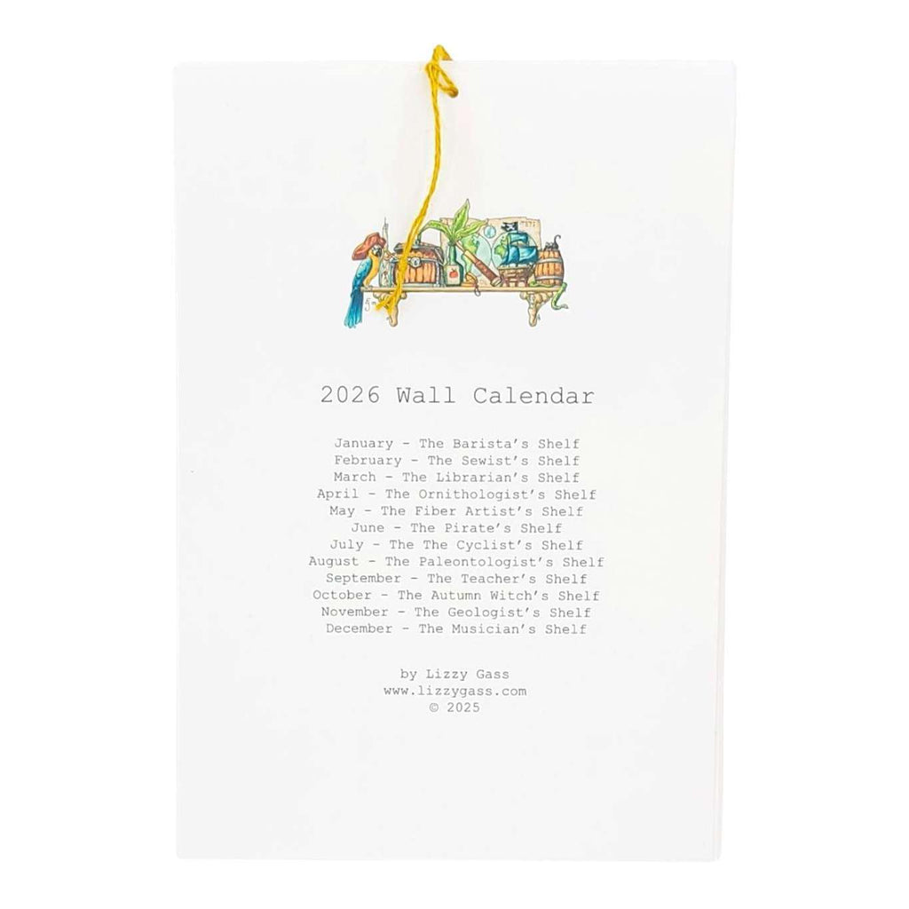 Calendar - 2026 Whimsical Shelves  by Lizzy Gass
