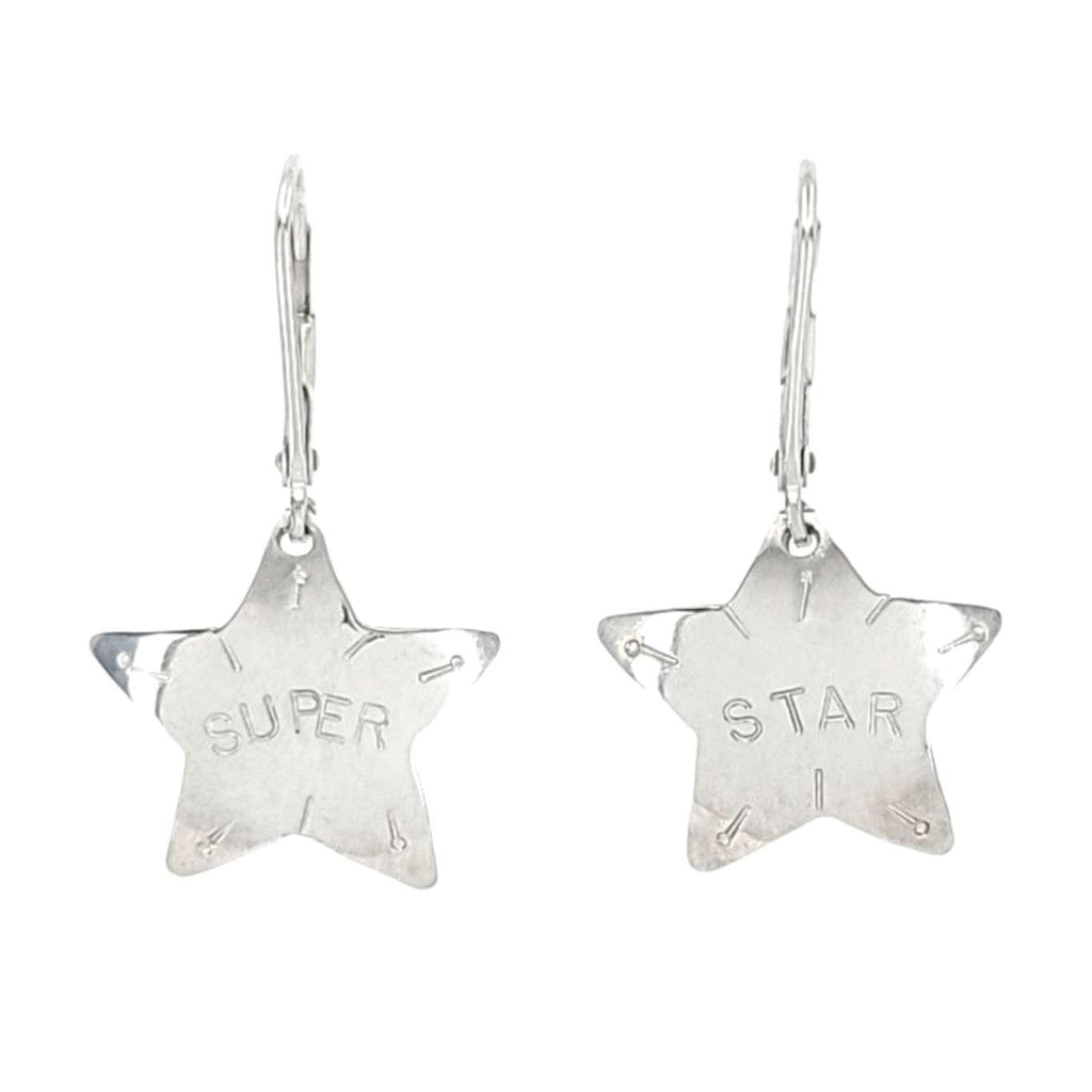 Earrings - Medium SUPER STAR Drops (Sterling Silver) by imakecutestuff
