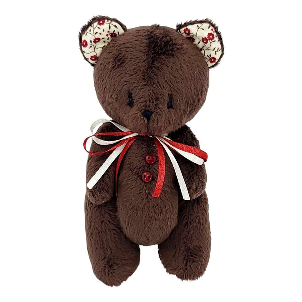 Plush - Dark Brown Bear with Flowers and Ribbons by Frank and Bubby