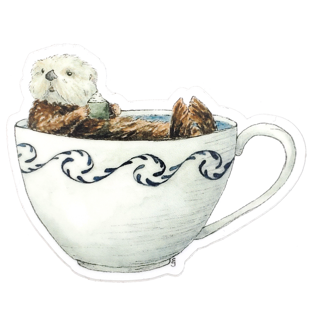 Sticker - Otter in a Teacup by Lizzy Gass