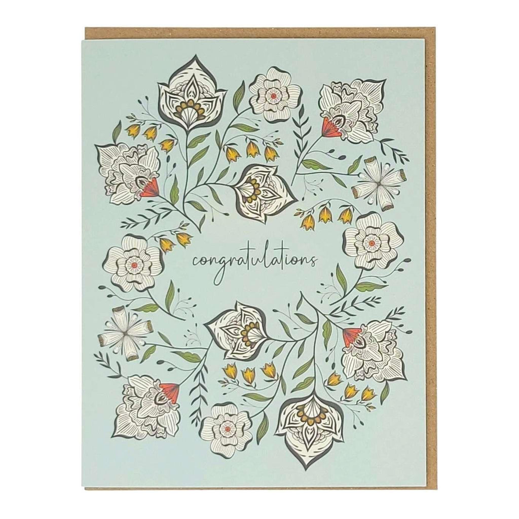 Card - Engagement - Congratulations Floral by Amicreative