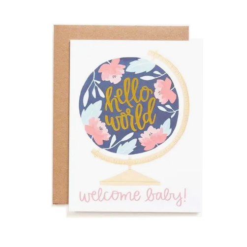 Card - Baby - Welcome Baby Globe by 1Canoe2