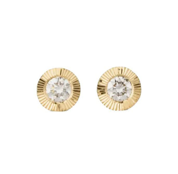 Earrings - Medium Aurora Studs (14k Yellow Gold, Diamond) by Corey Egan