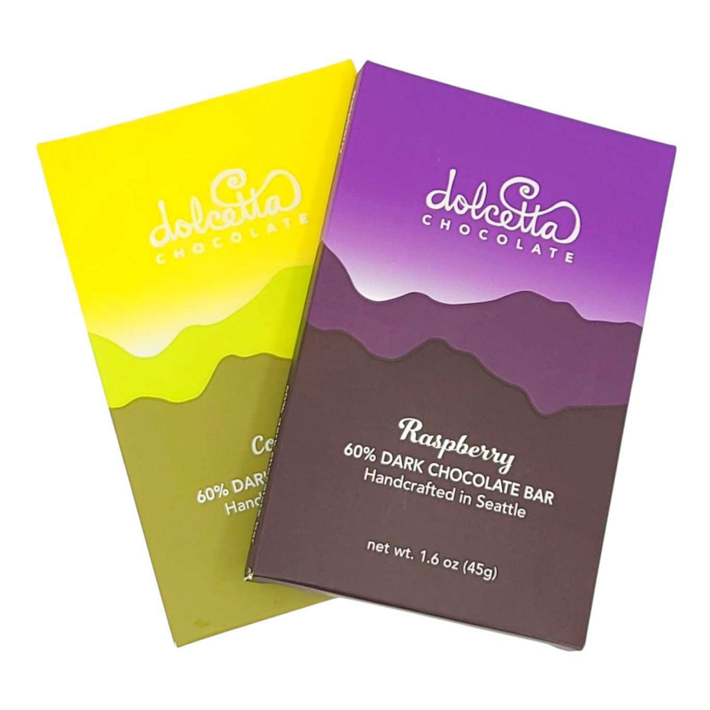 Gift Bundle - Chocolate Bar Duo (Raspberry and Coconut) by Dolcetta Artisan Sweets