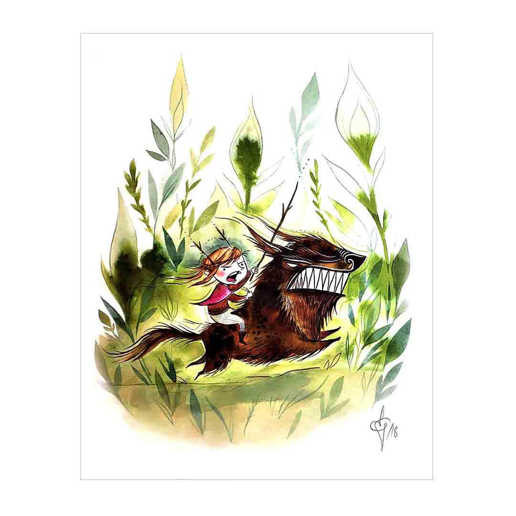 Art Print - 8.5x11 - Beast Rider by Odd Fauna