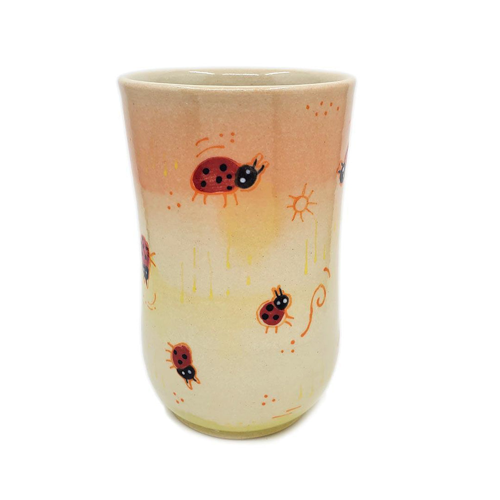 Tall Tumbler - 12 oz - Little Red Ladybugs by Dwadlings