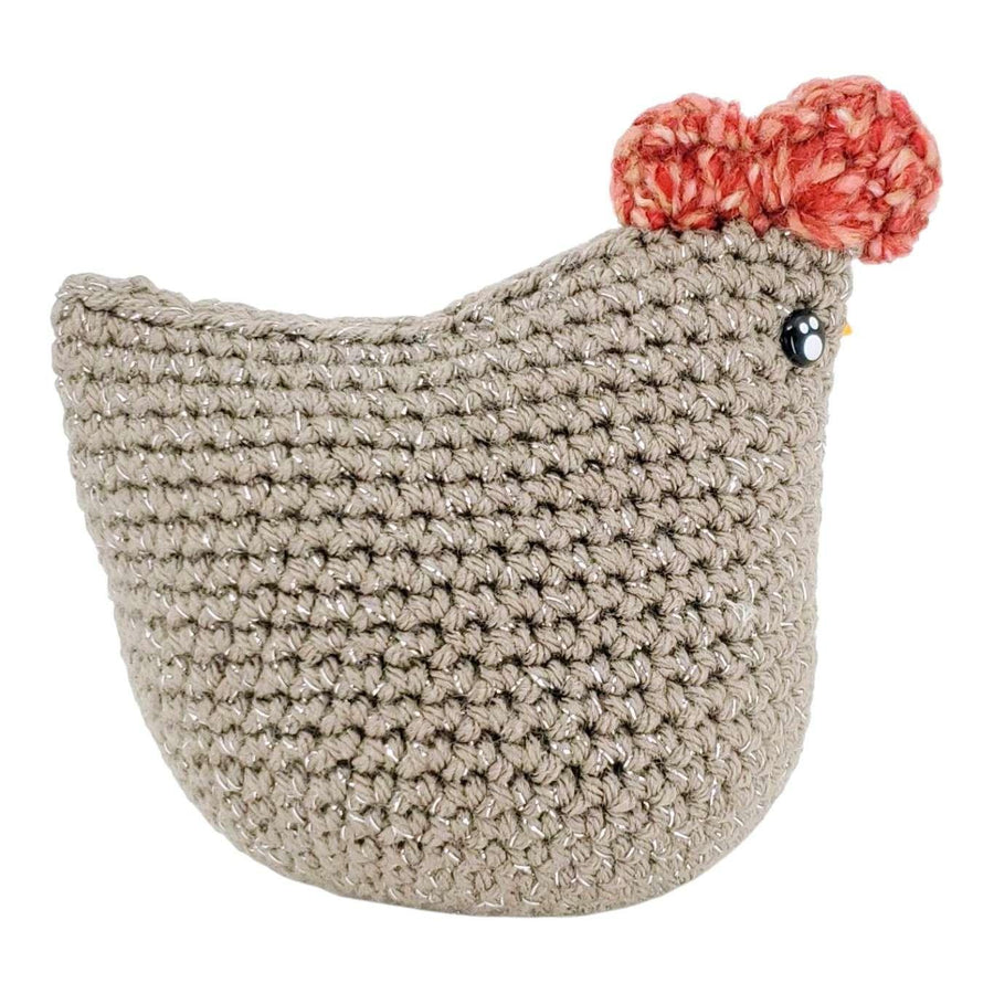 Plush Toy - Medium Chicken (Sparkle Brown with Dark Red Heart) by Moyo Workshop, image 5 of 7