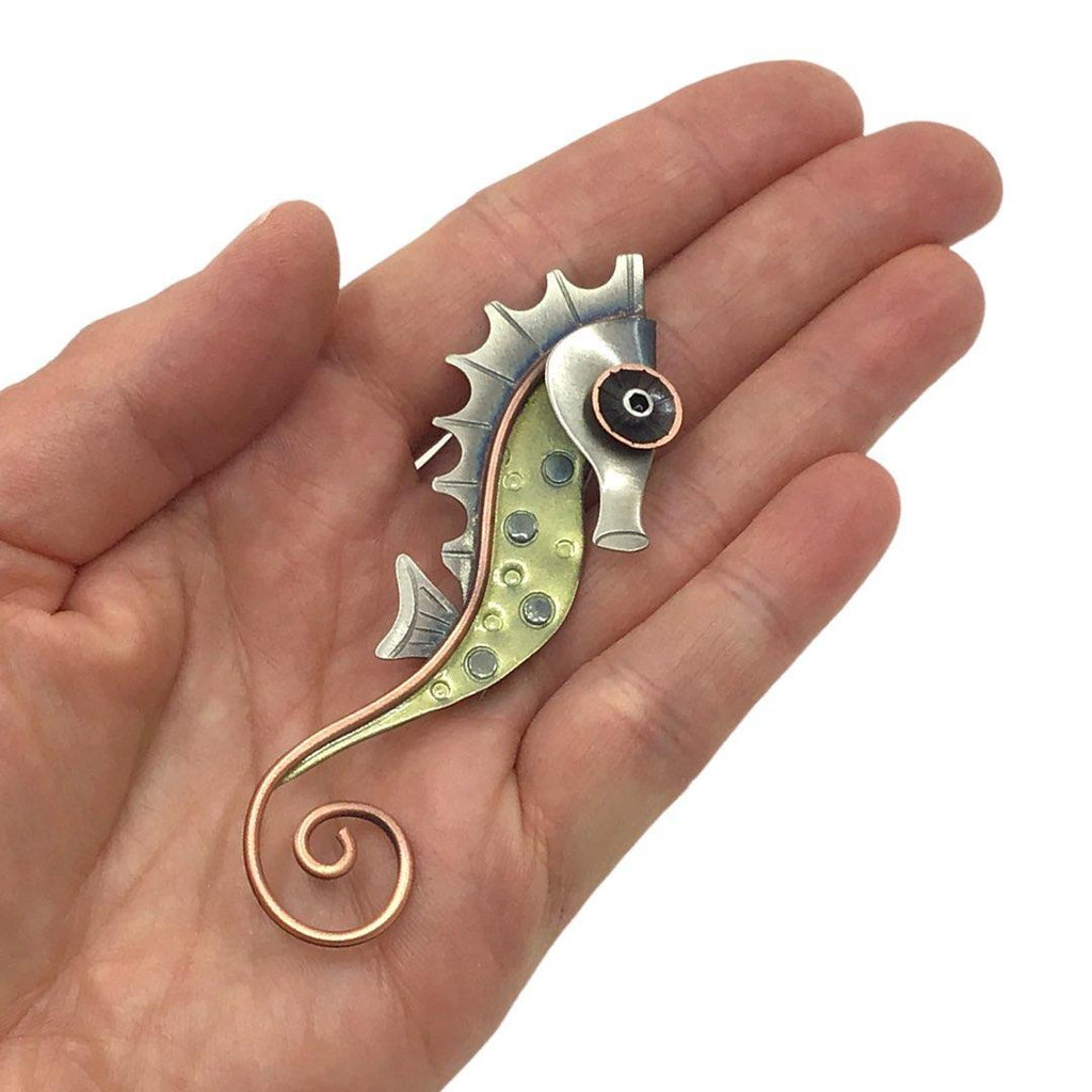 Pin - Seahorse Brooch by Chickenscratch