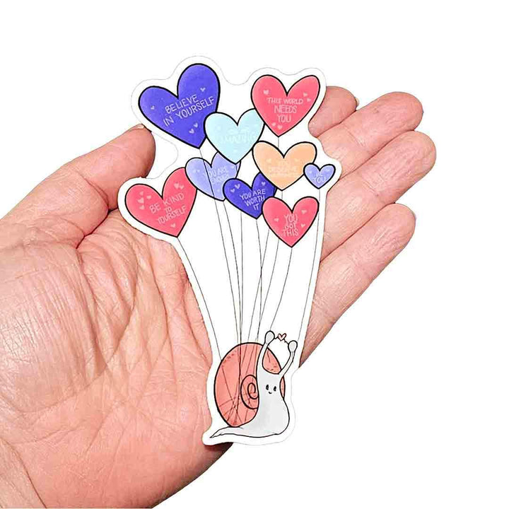 Sticker - Heart Balloons Snail (Spread Kindness) by World of Whimm