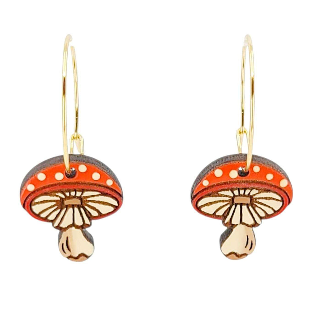 Earrings - Amanita Mini (Gold Hoops) by Fresh Cuttery