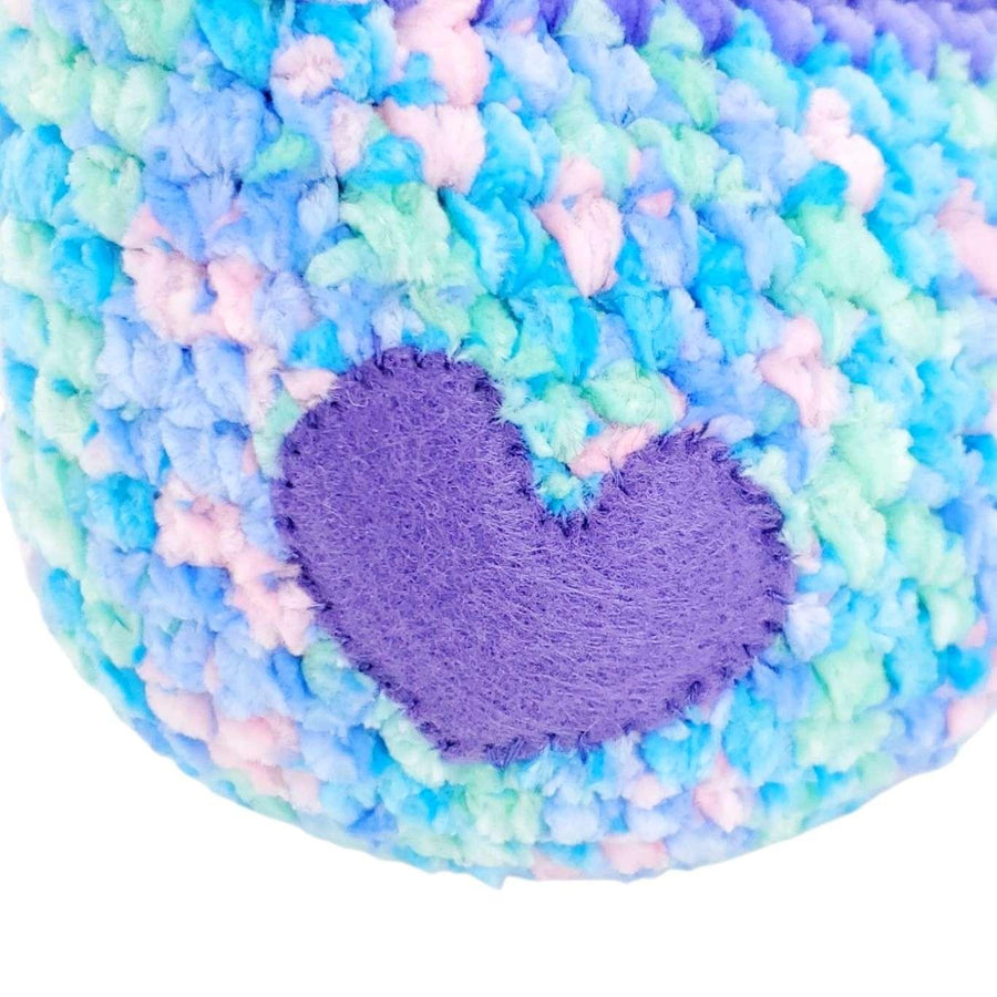 Plush Toy - Medium Chicken (Pastel Purple Stripe with Purple Heart) by Moyo Workshop, image 7 of 7