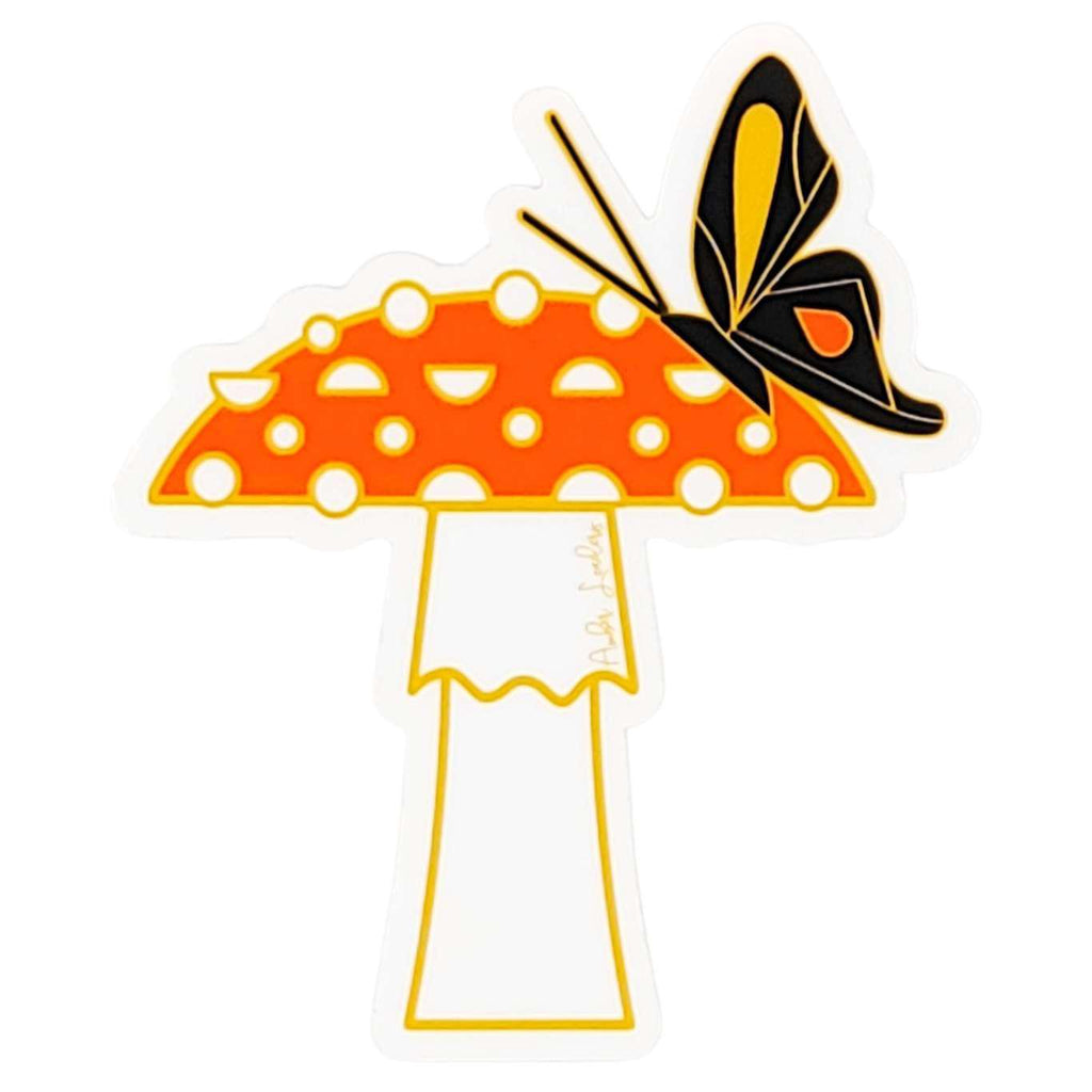 Sticker - Mushroom and Butterfly by Amber Leaders Designs