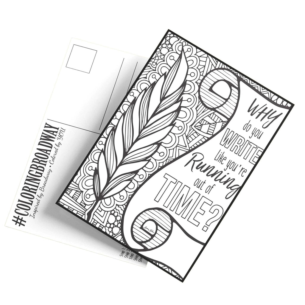 Coloring - Set of 4 - Just You Wait (Pages or Postcards) by Coloring Broadway