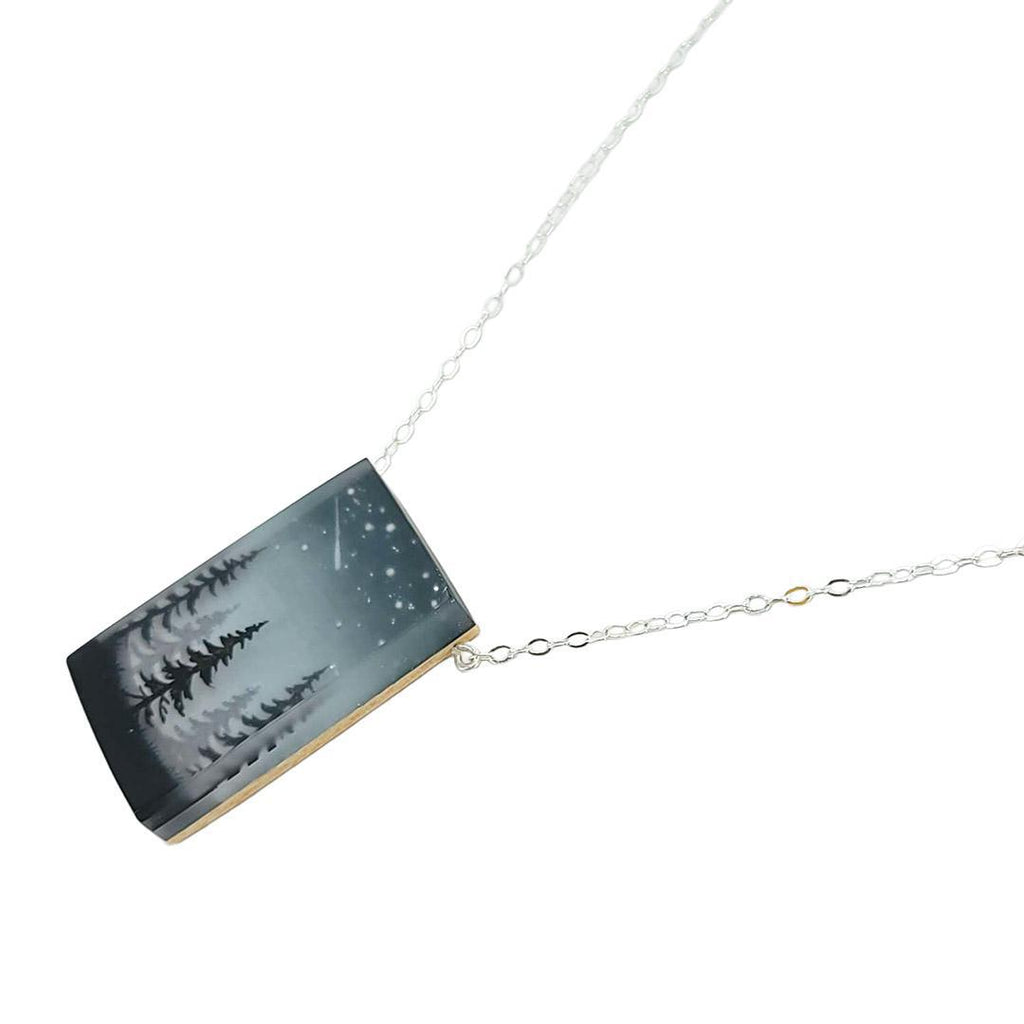 Necklace - Glitter Pines Painted by Fernworks