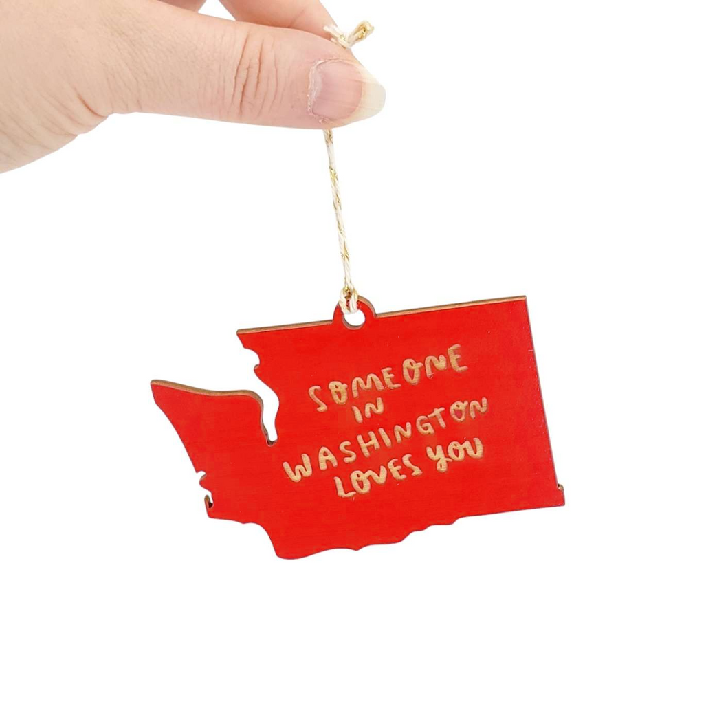 Ornaments - Large - Someone in WA Loves You WA State (Assorted Colors) by SnowMade