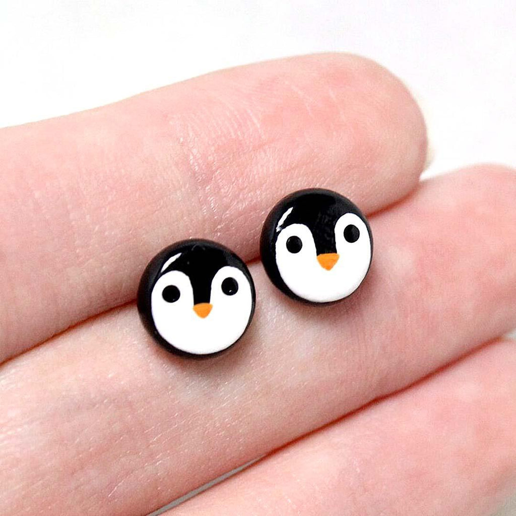 Earrings - Penguin Studs by Mariposa Miniatures