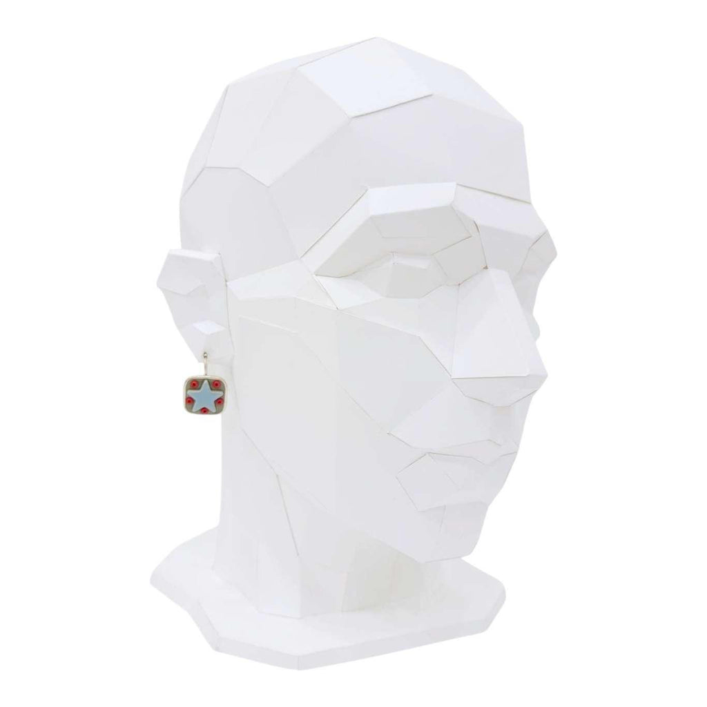 Earrings - Square Star Baby (Light Blue Stars) by XV Studios