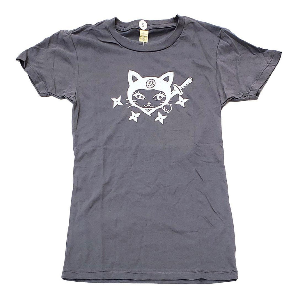 Adult Tee - Ninja Cat Head Slim Fit Crew Neck by Namu