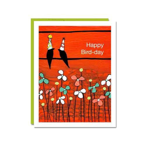 Card - Birthday - Happy Bird-day by Rachel Austin Art