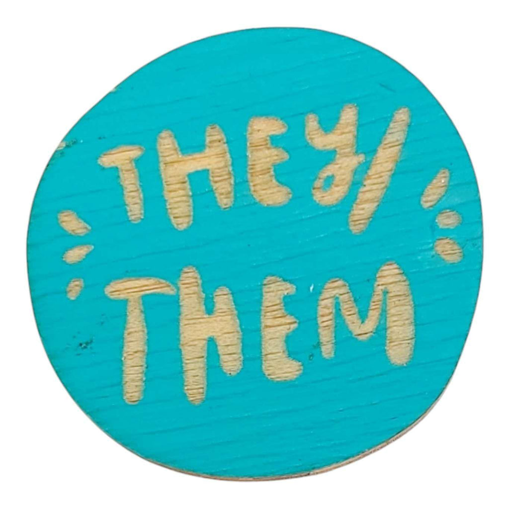 Pronoun Pins - They/Them (Assorted Colors) by SnowMade