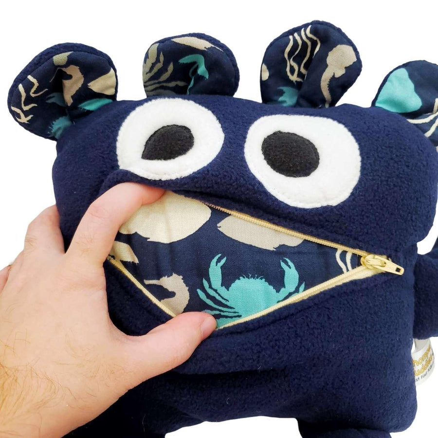 Plush - 14in - Large Chomper Buddy (Navy Sea Creatures) by Peek A Boo Plush, image 5 of 7
