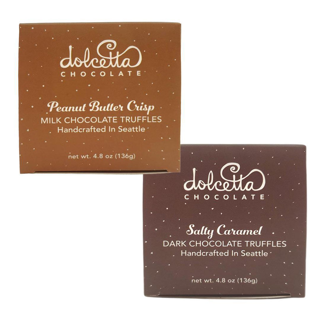 Gift Bundle - Chocolate Truffle Pair Salty Caramel and Peanut Butter featuring Dolcetta Artisan Sweets