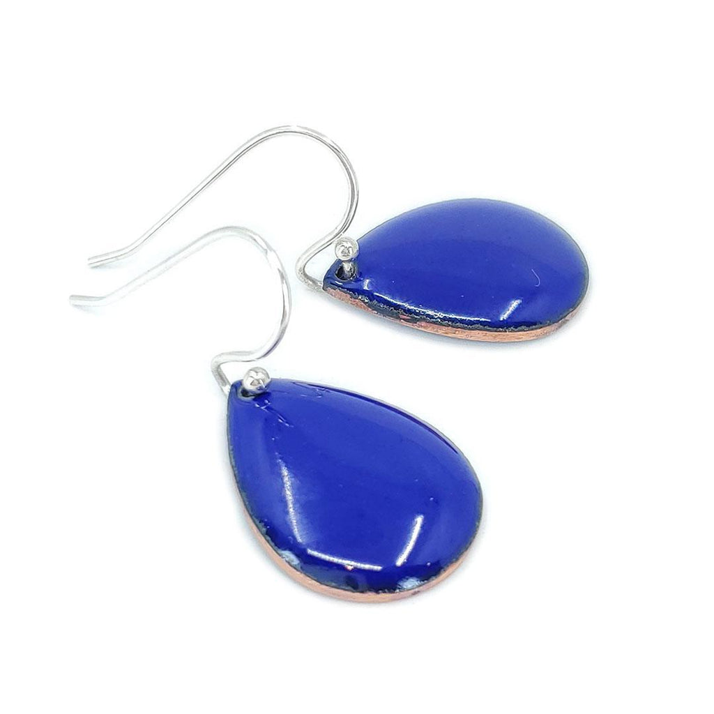 Earrings - Small Teardrop Solid (Cobalt Blue) by Magpie Mouse Studios