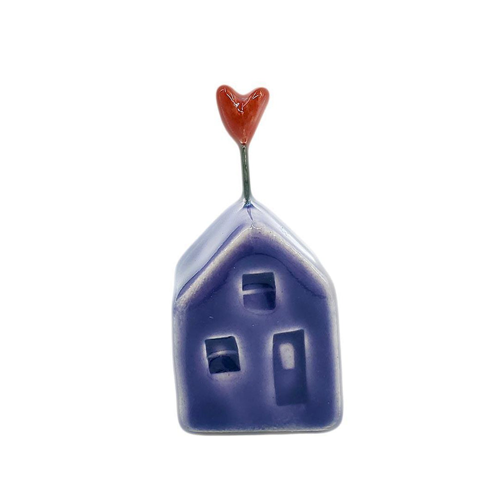 Tiny Pottery House - Purple with Heart (Assorted Colors) by Tasha McKelvey